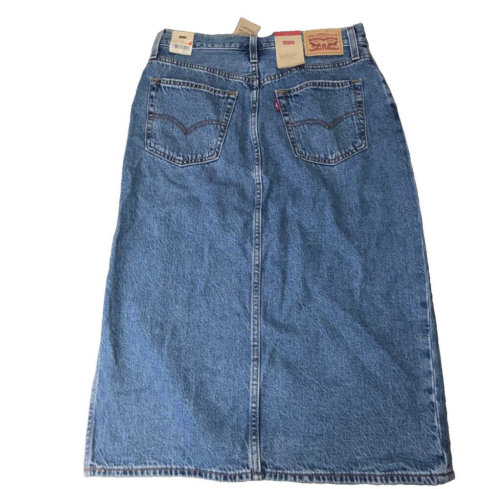 Levi's Women's Side Slit Skirt Size 28 Blue Denim New With Tags (AM32) - Picture 3 of 4